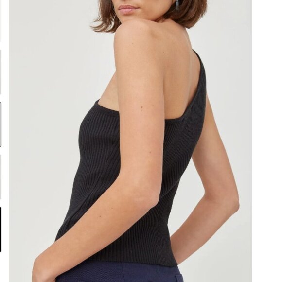 LACAUSA Lia Tank Black Ribbed Size Medium - Picture 2 of 7